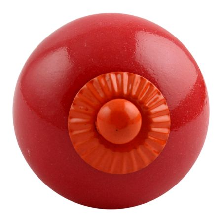 Solid Red Orange Fitting Ceramic Knob